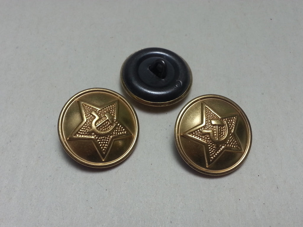 Repro WWII Soviet Russian Large 21.5mm Buttons - Brass – Ostfront